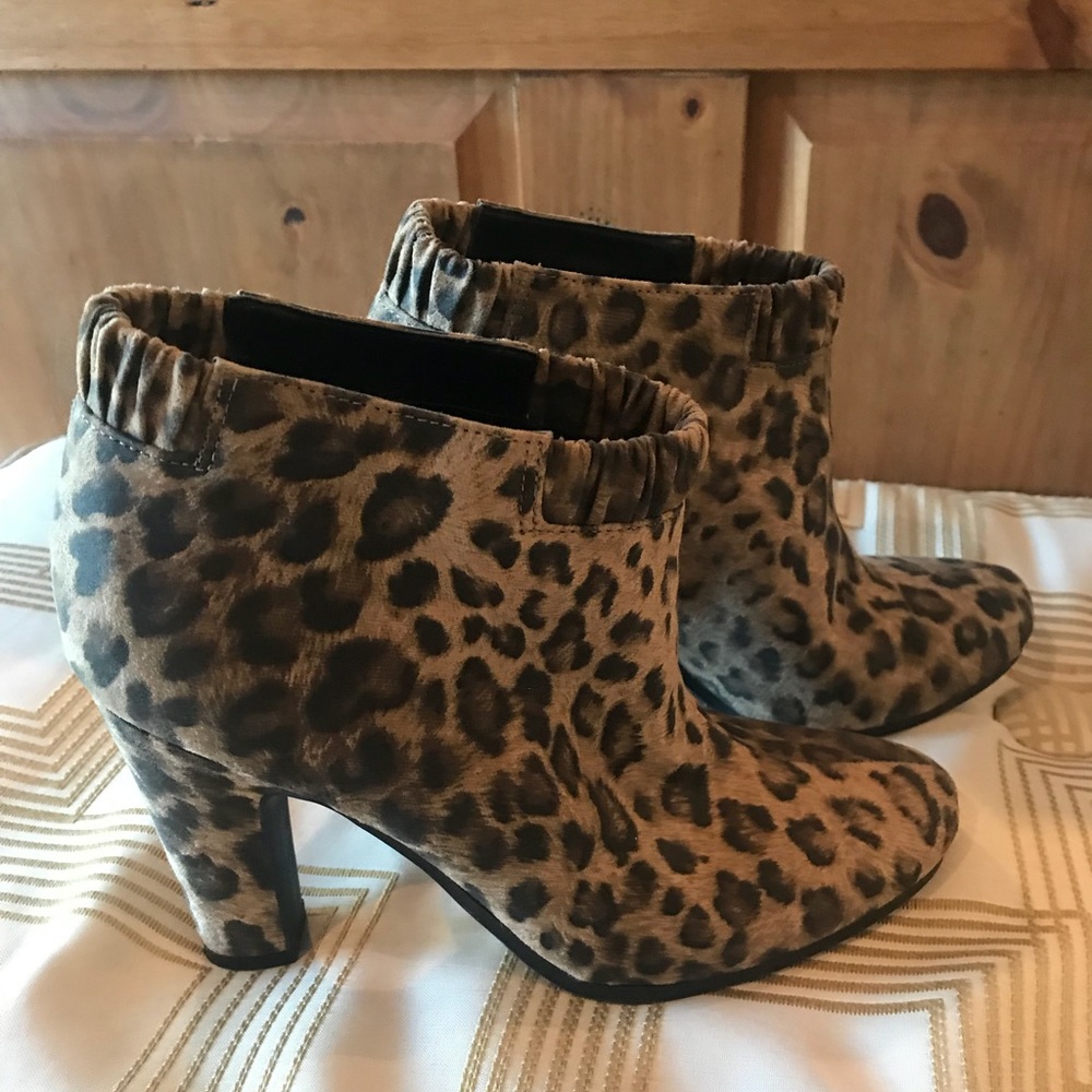 Leopard print booties